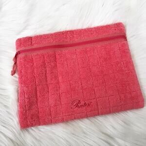 Pratesi Luxury Italian Goods Terry Cloth 100% Cotton Lined Zip Pouch